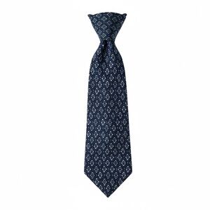 Hermes Navy Blue Patterned Men's Silk Tie